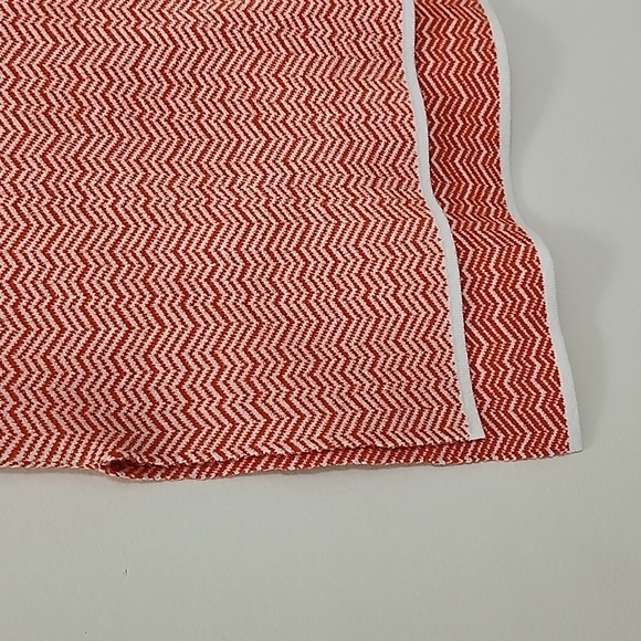 Tory Burch Sport Sleeveless Knit Top Orange White Chevron Size XS - Picture 7 of 17